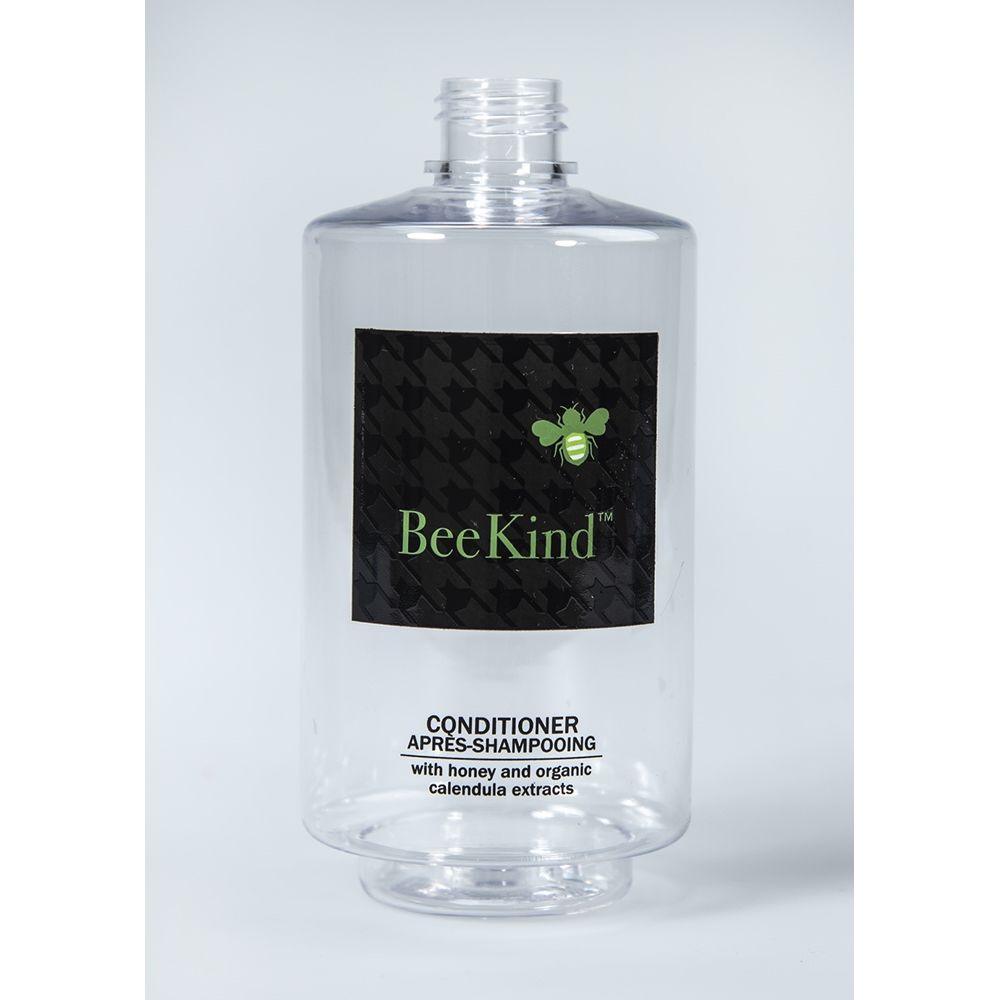 BeeKind Conditioner Clear Tamper-Proof Bottle, Empty - No Pump, 10oz/300ml